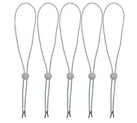 Hat Chin Cord, White Flexible Removable Hat Chin Strap with Spring Loaded Stop Cord Lock,Pack of 5