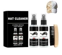 Hat Cleaning Kit for Baseball Caps,100ml Stain Remover Spray for Hats - Removes Sweat Stains, Dirt & Odors, Gentle Fabric Cleaner with Brush, No Rinse Formula for Ball Cap & Visors