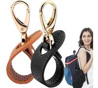 Hat Clip 2Pcs Black and Brown Hands-Free Leather Bag Backpack Hat Holder for Travel Firm Hanging Travel Clip for Scarves, Gloves, Keys AccessoriesHat for