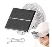 Hat Clip On Fan, Portable Solar Clip Fan, Miniature Solar Operated Camping Accessories Handheld Cooling Device For Outdoor Travel Women & Men