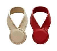 Hat Clip - Solid Color Circle Travel Accessory, Multifunctional Magnetic Hat Clip for Hanging Sunglasses, Car Keys for Travel Backpack Luggage PU Leather Hat Holder Handbag Accessory (White,Red)