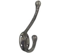 Hat & Coat Hooks/Double Robe Hooks Traditional Hand Forged Pewter Finish (125mm Hat & Coat Hook)