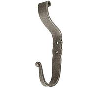 Hat & Coat Hooks/Double Robe Hooks Traditional Hand Forged Pewter Finish (134mm Hand Forged Hook)