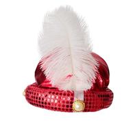 Hat - Costume Adult | Adult Costume Accessory with Feathers and Beads, Sultan Head Wrap Gorgeous Sequin Design Gorgeous Sultan Turban Men Head Wrap Season Design For Men