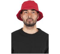 Flexfit Cotton Twill Bucket Hat - Unisex Anglerhut für Damen und Herren, einfarbig, mit patentiertem Flexfit Band, Farbe Rot, one size