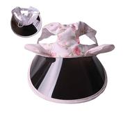 Hat For Cats - Lightweight Breathable Straw Weave, Adjustable Chin Toggle, Wide Brim Glare Shield, Decorative Feline Headgear | Small Animal Sun Protection with Ear Hole Design Summer Outdoor Walking