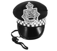 Hat for Pets, Adjustable Police Cap for Pets, Dogs, Cat Costume with Carry Strap, Funny Accessories for Parties and Photo Shoots for Halloween and Birthday Parties