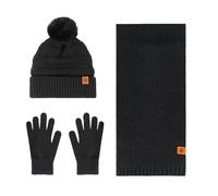 Hat Gloves and Scarf Set, Ladies Thermal Gloves, 3pcs Beanie Hat Long Scarf Thermal Gloves Winter Stretchy Elastic Thermal Winter Warm Knitted Hat Neck Warmer and Touchscreen Gloves Soft Fleece