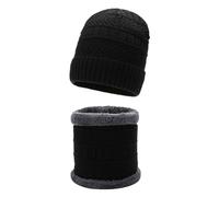 Hat Gloves Set Hats for Men Women Neck Warmer Cold Weather Gear Men Gift Set for Winter Hat Neck Scarf Guys Snow Suits Scarf Gloves Hat for Men (Black, One Size)