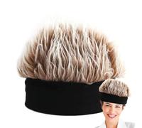 Hat Headband Wig - Hair Hat | Men Artificial Wig Ĥat, Baseball Cap Hip Hop Funny Ẃig Outdoor Shade Adjustable Golf Cap Unique H́at for Boys, Skull Landlord Ç Coffee