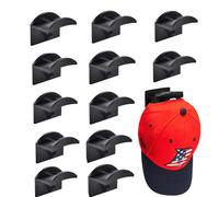 Hat Holder,12 Pcs Adhesive Hat Hooks for Wall Mount Baseball Cap Storage Hat Stand No Drilling Hat Storage Organizer Hat Rack Special for Baseball Caps Hat Hangers Storage for Door Closet Bedroom