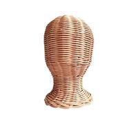 Hat Holder Stand - Rattan Mannequin Head Beret Hat Display Stand - Non-Tip Base Organizer Headwear Tabletop Rack for Home Entryway Wardrobe Hair Salons Retail Store