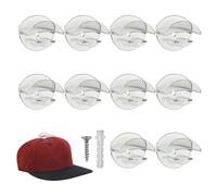 Hat Hooks - 1.3x1.89x1.5in Adhesive Hangers for Household Organization, Authentic Hook Set with Easy Install Function, Wall Storage for Bathroom, Shower, Kitchen Bedroom, Material, Home, Dorm Use