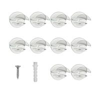 Hat Hooks, 10-Piece Household Hanger Set with No-Punch Adhesive, Durable Wall Hooks with Easy Installation, Practical Organizer for Bathroom Shower Kitchen, Bedroom Apartment Living Room Entryway