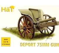 HAT Industrie 1/72 WWI Italian 75mm Deport Gun # 8242 - Plastic Model Figures