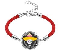 Hat l Mexico Happy The Day of The Dead Lucky Red String Bracelet Rope Bracelet Handmade