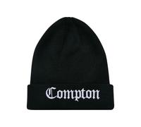 Mister Tee Compton Heavy Knit Beanie hat, Black, One Size