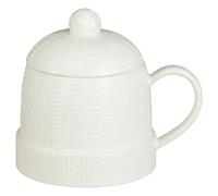 Hat Mug With Lid - This Christmas Muug Is Ideal For Tea, Coffee Or Hot Chocolate Topped With Marshmallows! - Muug Is Shaped Into A Cute Bobble Hat, To Really Get You Into The Holiday Spirit! (Cream)