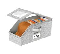 Hat Organizer Box - Holds up to 24 Stackable Hat Box - with Clear Window Display Bin for Bedroom Travel Cowboy Beanie Baseball