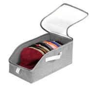 Hat Organizer - Cap Holder | Sliding Tray Hat Rack, Cap Storage Container Large Space-Saving Organization with Clear Window Lid for Home Clothing Boxes Bedding Shelf
