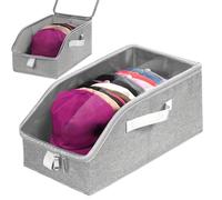 Hat Organizer for Closet Stackable Large Boxes with Clear Window Lid