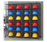 Hat Organizer Stand,Heavy-Duty Helmet Organizer Stand - Adjustable 6-Tier Storage Rack with 360° Wheels, 24 Grid Dividers for Hard Hats, Rolling Shelving for Fire Centers & Power Plants (Bl
