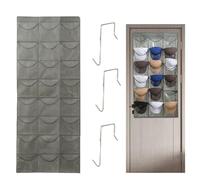 Hat Rack Over Doors - Door Organizer Hat Rack | Baseball Hat Wall Mount with 24 Pockets | Hat Organizer Over The Door | Visib Rack