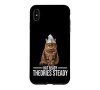 Hat Ready Theories Steady Tin Foil Conspiracy Theory Cat Case for iPhone XS Max