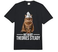 Hat Ready Theories Steady Tin Foil Conspiracy Theory Cat Comfort Colors Adult Heavyweight T-Shirt