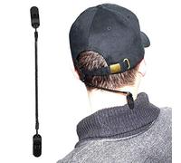 Hat Retainer Clips, Black Cap Retainer 3Pcs Sailing Hat Clips Safety Wind Lanyard Cord Clips Fishing Apparel Keeper Holder and Coiled Cord for Golfing Kayaking Camping Jogging Climbing