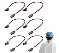 Hat Retainer Clips for Wind,6 PCS Cap Clip, Hat Straps to Hold Hats On, Hats Retainer Clips Windproof Fishing Caps Straps Retainer Keeper Anti Wind Caps String Clip for Fishing Boating Sailing