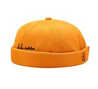 Hat Rimless Colour Hat Men Women Solid Mechanic Sailor Casual Cap Baseball Caps Cap Black Men's Snapback, yellow, One Size