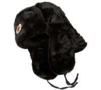 Hat Russian Ushanka Black-58, with Soviet Soldier Insignia