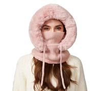 Hat Scarf and Gloves Set Ladies 3 in 1 Beanie Hat for Women Thermal Knitted Ear Warmer with Neck Gaiter and Face Mask Knit Balaclava Windproof Ski Mask Bobble Hats for Women UK