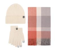 Hat Scarf and Gloves Set Ladies, Ladies Winter Hats, 3pcs Cap Thick Fleece Lined Unisex Winter Stretchy Elastic Thermal Warm Knitted Beanie Cap Circle Neck Warmer Touchscreen Glove Outdoor Sports