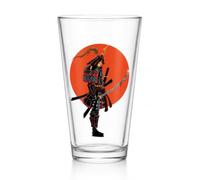 Hat Shark Japanese Warrior Samurai with Bloody Sword and Red Sun, 16 oz Pint Glass, 100% Dishwasher Safe