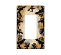 Hat Single Rocker Light Switch Cover, Artistic Contemporary Silhouette Leaf Summer Beige Plastic Standard Size Accents Wall Switch Plates for Home Living Room New Apartment Decor