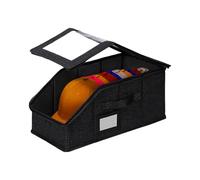 Hat Storage Box - 2 Piece Stackable Cardboard Case | Dustproof with Large Capacity Closet Container with Clear Window for Clothes, Toys, Books, Home and W