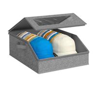 Hat Storage Box | Zipper With Clear Window - Hat Storage Container | For Family Clothes Bedroom Indoor Clothes Scarves Gloves