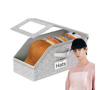 Hat Storage Organizer | Under Desk Organizer | Stackable Hat Storage Holds Up To 24 Caps | Large Capacity Clear Lid Containers For Closet, Bedroom, Bathroom, Dorm & Living Room