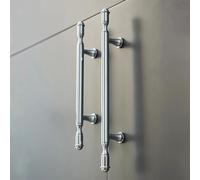 Hat Style Brass Wardrobe Handles Simple Chrome Plated Silver Drawer Single Hole Knobs Kitchen Cabinet Copper Pulls(Pitch-row-96mm)