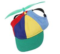 Hat - Sun Shade Eye Protection For Small Pets, Rainbow Multi Colour Multi-Tone Aesthetic, 17.5cm Detachable,2.5cm Wide Fin, Pure Cotton Weave Fibre For Beach Garden