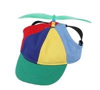Hat - Sun Shade Eye Protection For Small Pets, Rainbow Multi Colour Multi-Tone Aesthetic, 17.5cm Detachable,2.5cm Wide Fin, Pure Cotton Weave Fibre For Beach Garden