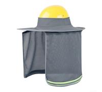 Hat Sun Shade Uv Hard Visor Having Reflective Strips Foldable | Mesh Brim Construction Workers Gray
