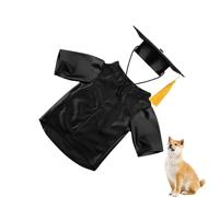 Hat & Talar for Dogs, Graduation Outfit for Pets with Accessories, Washable Shirt Outfits for Small Dog Breeds at Celebrations & Parties