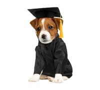 Hat & Talar for Dogs, Washable Graduation Outfit for Small Animals, Costume Set with Tassels for Small Dog Breeds, Puppies & Kittens