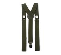 Hat To Socks Mens Womens Adjustable Braces Suspenders with Strong Metal Clips (Khaki)