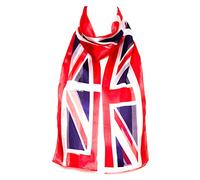 Hat To Socks Union Jack UK Flag Red White Blue Chiffon Satin Scarf for Women