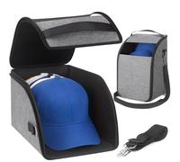 Hat Travel Case, Baseball Hat Storage for 6-8 Baseball Caps,Carrying Handle and Adjustable Shoulder Strap, Hat Organizer for Baseball Caps