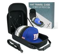 Hat Travel Case for Baseball Caps - Hard Shell Travel Hat Case with Carrying Handle & Adjustable Shoulder Strap - Baseball Hat Holder - 6 Hat Capacity - Travel Accessories for Men - Black Hat Caddie
